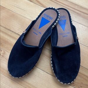 Verbenas navy Suede Slip-On espadrille slides